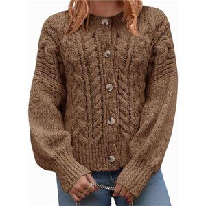 Womens Open Front Cardigan Sweaters Coffee